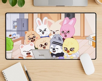Stray Kids Mouse Pad, K Pop Desk Mat, SKZ Aesthetic Gaming Extended Desk Pad, Stitched Edge Non Slip STAY Gift