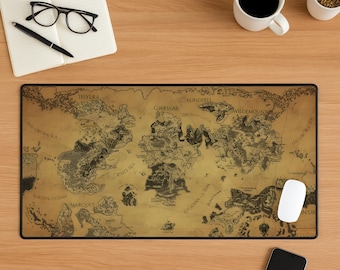 Expedition 33 Map Mouse Pad, Clair Obscur Mousepad, Fantasy World Map Desk Mat, Dark RPG Gaming Setup, Artistic Fantasy Desk Decor