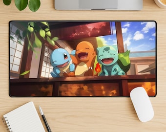 ポケモンマウスパッド、アニメゲーミングデスクマット、ステッチエッジマウスパッド、かわいいゲーマーデスクパッド、ポケモンファンへのギフト