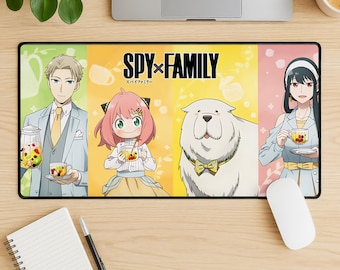 Podkładka pod mysz Spy x Family, słodka podkładka na biurko z motywem anime, estetyczna podkładka pod mysz Anya, kawaii konfiguracja biurka, podkładka na biurko do gier anime, słodka dekoracja biurka