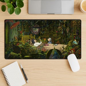 Alfombrilla de ratón de El castillo ambulante de Howl, alfombrilla de escritorio para juegos de Studio Ghibli, alfombrilla de escritorio extendida de anime fantástico, borde cosido antideslizante. Regalo ideal.