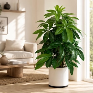 Artificial Money Tree Plant, Faux Pachira Tree, Realistic Indoor Outdoor Greenery, Large Potted Palm Decor, Porch Patio Wedding Decoration