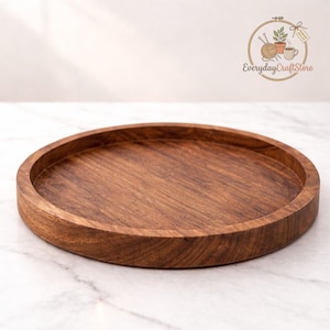 Plateau décoratif rond en bois, table basse de ferme, pièce maîtresse du comptoir de cuisine, plateau de présentation des bougies