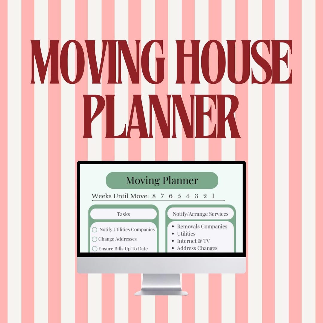 Moving House Planner Printable, Minimalist Home Relocation Checklist ...