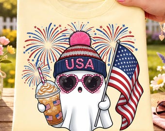 USA America 250 years PNG, Independence day ghost Sublimation, 4th Fourth of July t-shirt design, Freedom Funny Design Download