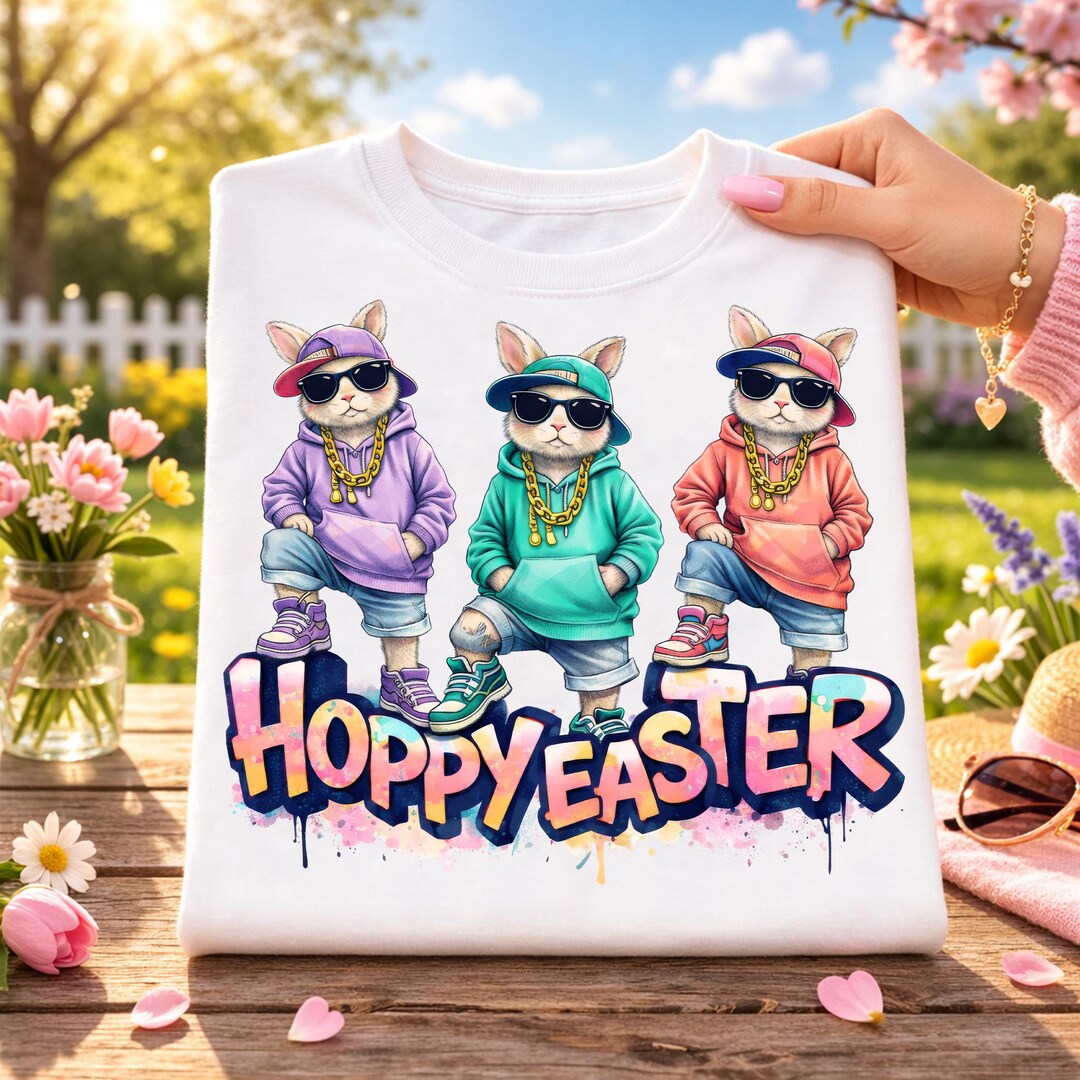 Hip Hop Easter Bunny PNG, Hoppy Easter Rap Bunnies Design, Streetwear ...