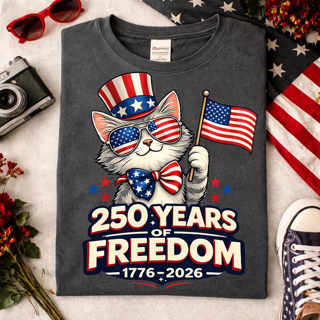 USA 250 Years of Freedom Cat PNG, Patriotic, 4th Fourth of July Shirt ...