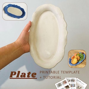 Printable Pottery Plate Template with easy Step-by-Step Guide, Ceramic Slab Template for Instant Download, Pottery Tutorials for Plate