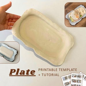 Printable Pottery Plate Template with easy Step-by-Step Guide, Ceramic Slab Template for Instant Download, Pottery Tutorials for Plate