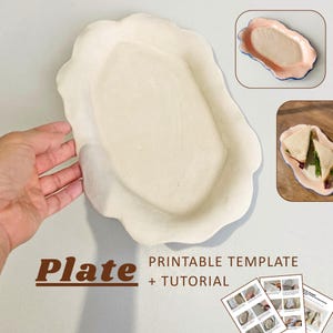 Printable Pottery Template with Step-by-Step Guide, Ceramic Slab Template for Instant Download, DIY Clay Plate Pattern