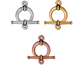 TierraCast Tapered Design 20mm Toggle Clasp Antique Silver, Gold or Copper Finish