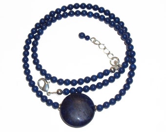 Lapis Lazuli Beaded Handcrafted Pendant Necklace