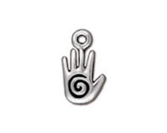 TierraCast Spiral Hand Silver 2pc - Antique Finish