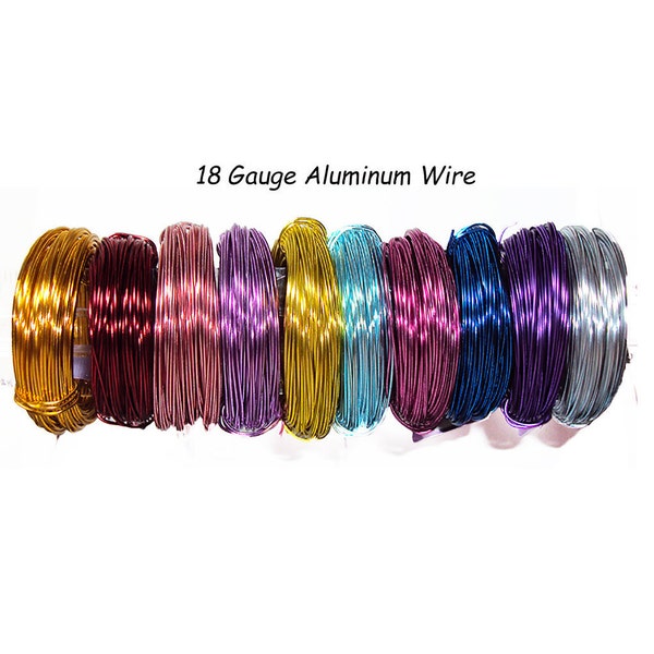 Bead Wire, Aluminum 18 gauge Nickel Free, Dead Soft, Multiple Colors, Gold, Oxblood, Rose Gold, Lavender, Apple, Turquoise, Fuscia and more