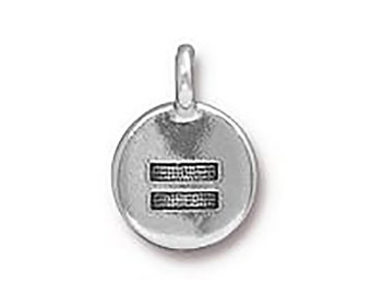 TierraCast Equality Charm Silver 2pc - Antique Finish