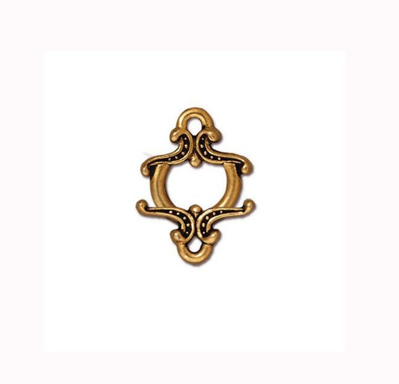 TierraCast Keepsake Design 12mm Toggle Clasp Antique Silver, Gold or Copper Finish image 3