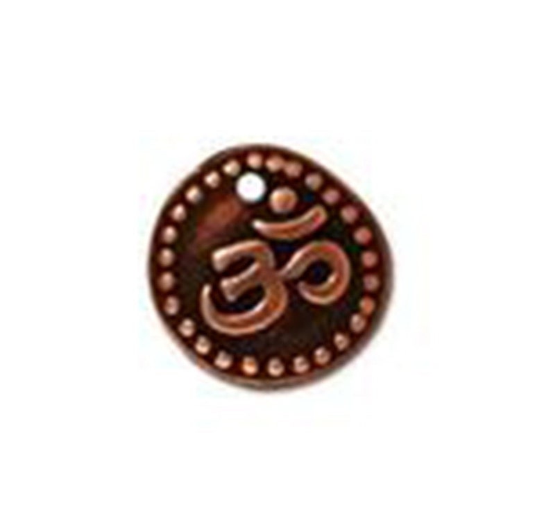 Antique Finish TierraCast OM Charm Drop Gold or Copper 4 Pc. Silver