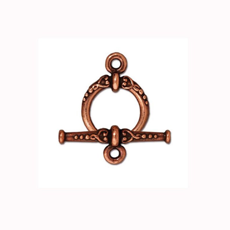 TierraCast Heirloom Design 20mm Toggle Clasp Antiqued Silver, Gold or Copper Finish image 4