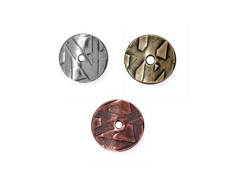 TierraCast Wavy Disk 10mm Spacer Silver, Brass or Copper Antique Finish - 12 pc.