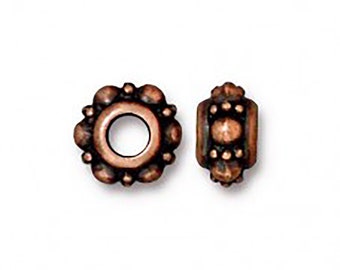 TierraCast Small Turkish Bead 4mm Copper, Antiqued - 30 pc.