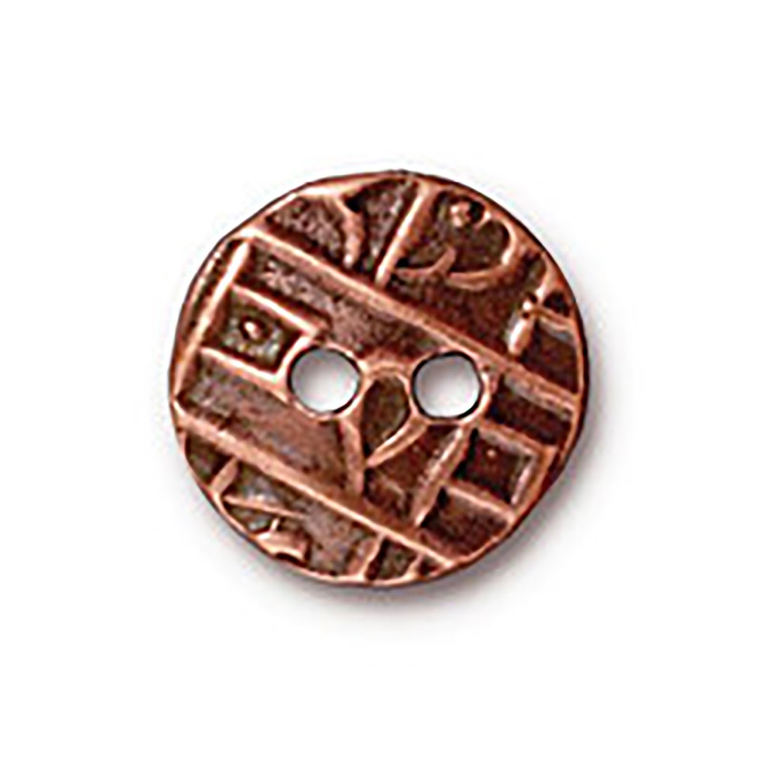Tierracast Round Coin Button Copper 2 Pc. - Antique Finish - Etsy