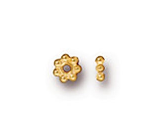 TierraCast Beaded Heishi 4mm Spacer Bead Bright Gold - 30 pc.