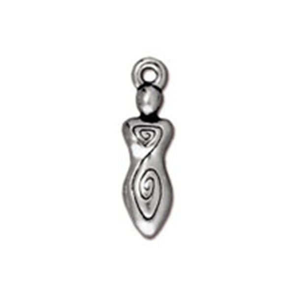 TierraCast Goddess Charm Silver 2pc - Antique Finish