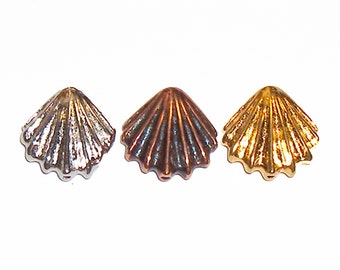 TierraCast Scallop Shell Bead Silver, Gold or Antique Copper - 2 Beads