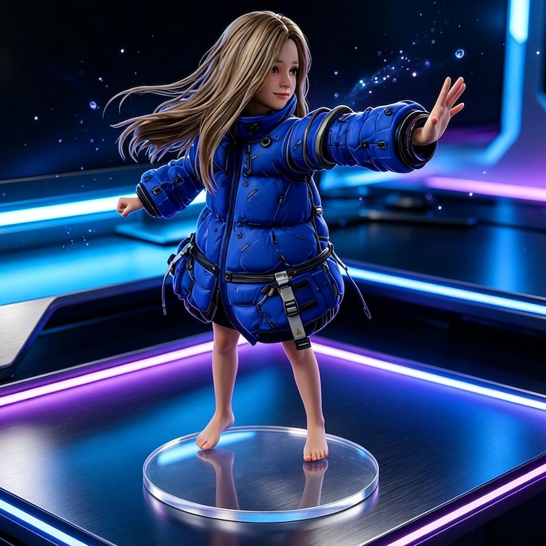 Action Statue Inspired by Pragmata Diana | 3D Printed Sci-Fi Fan Display Figure