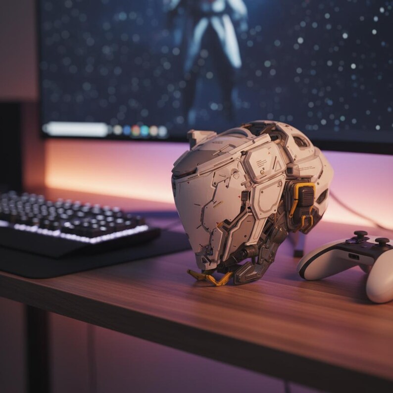 Cosplay Helmet Inspired by Pragmata Hugh Williams | 3D Printed Sci-Fi Armor Prop