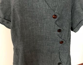 Vintage 1940s dress- Gray dress