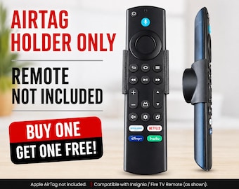 Buy One Get One Free – Fire TV Remote AirTag Holder – Secure Slide-On Anti-Loss Tracker Case – Compatible with Insignia/Fire TV Remote
