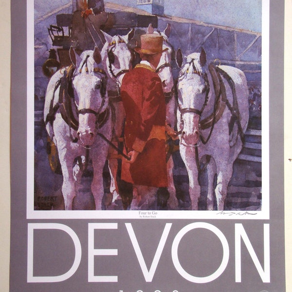 Devon Horse Show 1998 poster driving four in hand horses