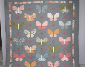 Handmade Butterfly Patchwork Quilt for Kids or Adults