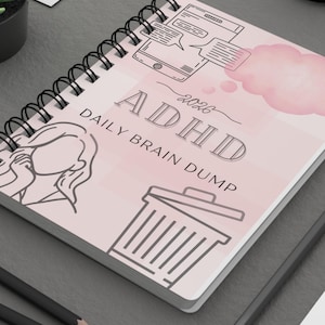 Ordinateur portable TDAH Brain Dump 2026 | Journal à spirales A5 pour esprits débordés | Soutien de la charge mentale | Agenda TDAH