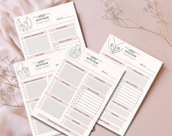 ADHD Weekly Reset Printable | Mental Load Planner for Mums | Brain Dump Sheet | Weekly Planning Printable | A4 Digital Download