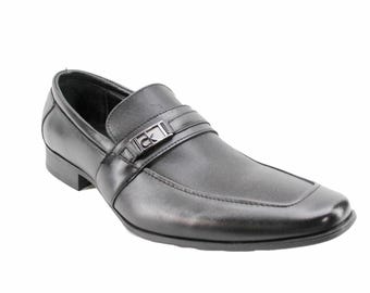 Mocassins Calvin Klein noirs Bartley Bit texturés pour homme US10.5 EU43.5