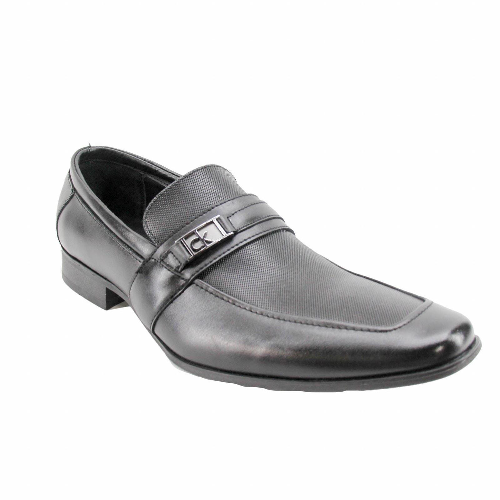 Calvin Klein Black Diamond Leather Bartley Loafer Oxford Dress Shoes Men\'s 9.5 Calvin Klein Otilis Bit Loafers, Black | Loafers | Men main image 4