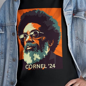 Cornel West 24 Presidential Candidate Unisex Heavy Cotton Black Tee, Independent Party,Green Party