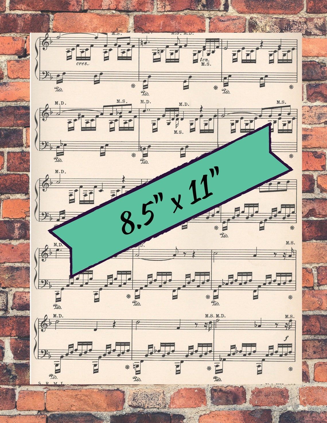Music Printable-digital Sheet Music Printables-4 Pages, Ephemera, Junk Journal, Music Lovers ...