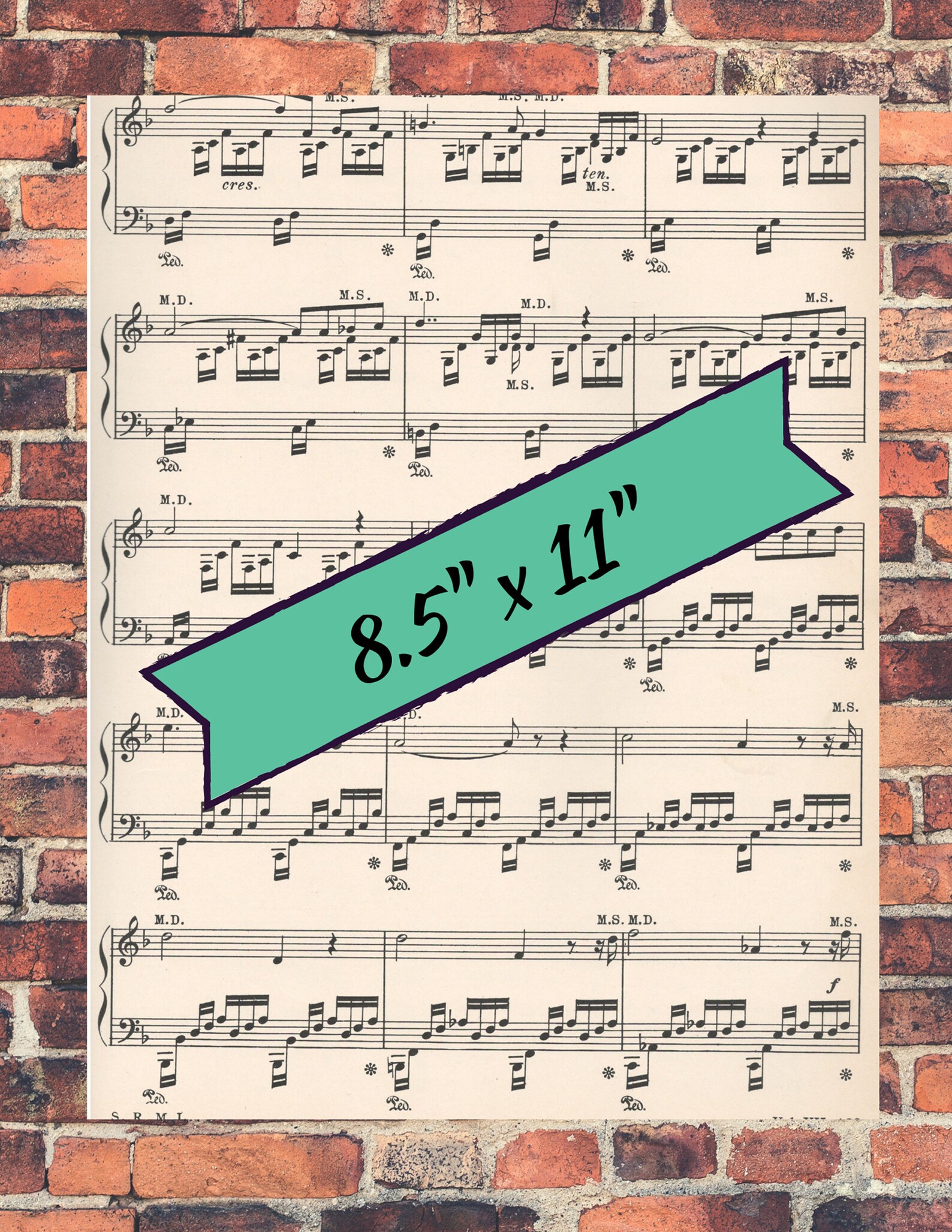 Music Printable-digital Sheet Music Printables-4 Pages, Ephemera, Junk Journal, Music Lovers ...
