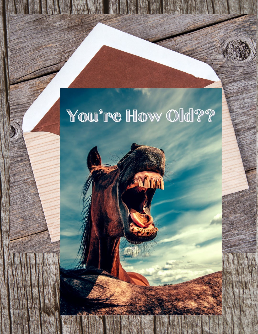Crazy Laughing Horse Birthday Card-download Digital Printable Birthday ...