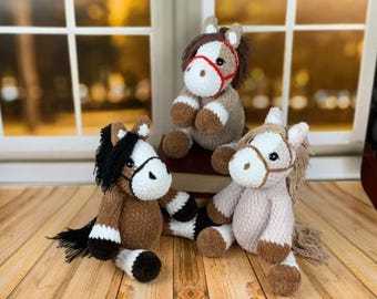 Animal Pony Pattern - DIY Crochet Plush Toy Tutorial Patterns - Crochet Horse Pattern, Simple Amigurumi Animal Pattern for Crochet Horse