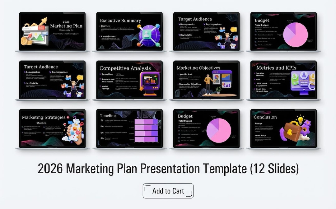2026 Marketing Plan Presentation Template (12 Slides) - Etsy