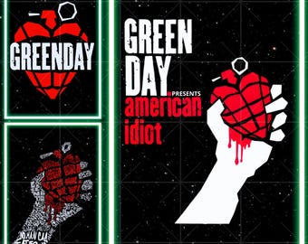 Green Day PNG File for Printing on T-Shirt. Digital Download