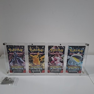Expositor acrílico de Pokémon para sobres y cartas clasificadas – Protección de pared o independiente – Colección premium – Varios modelos disponibles