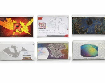 Protección acrílica ultra premium para Pokémon Moltres, Mega Charizard, Terapagos, 151, Eevee - Colección UPC con potentes imanes