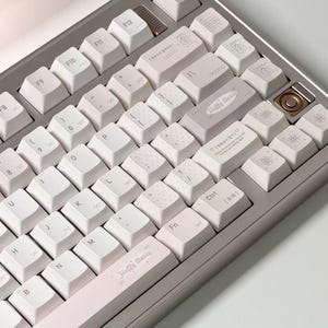 Zestaw ślicznych różowych nakładek na klawisze