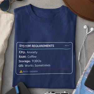 Programmer System Requirements Shirt | Funny Developer Gift | Software Engineer Humor Tee