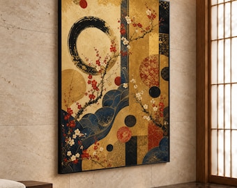 Japanese Cherry Blossom Canvas Print, Elegant Floral Wall Art for Asian- Home Decor, Perfect for Living Room or Bedroom, japanese art